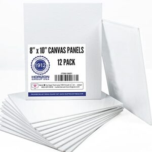 horizon group usa 8×10 canvas panel boards value pack of 12, primed, perfect for painting projects, watercolor, oil & acrylic paints, paint canvas for kids, students, & professionals