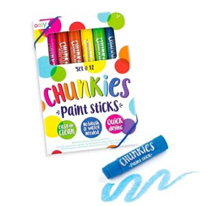 ooly, giftable chunkies, no brush or water needed, twistable paint stick set for kids and adults, great for any project including posters, cards, scrapbooking, and journaling, set of 12