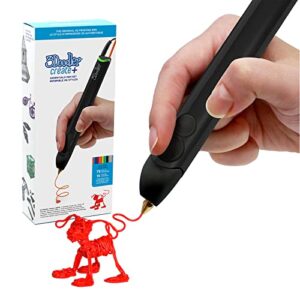 3doodler create+ 3d printing pen for teens, adults & creators! – black (2023 model) – with free refill filaments + stencil book + getting started guide