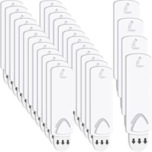 20 pieces no damage picture hangers picture hanging kit without nails no trace adhesive art hanger for bathroom kitchen home door closet, white (20 pieces)