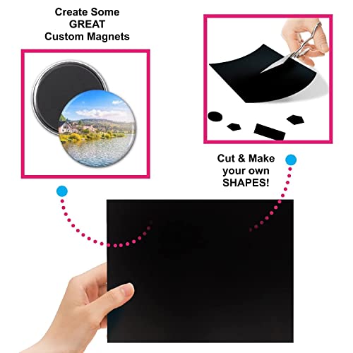 Craftopia Magnetic Sheet 8" x 10" Pack of 10 | Magnetic Sheets for Your Photos or Drawings to Stick on Your Fridge - Flexible Magnets with Adhesive Backing for Craft | Premium Quality