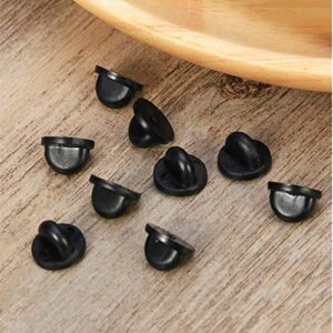 Rubber Pin Backs, 100PCS Lapel Pin Backs, Pin Safety Backs for Brooch Tie Hat Badge Insignia, Black