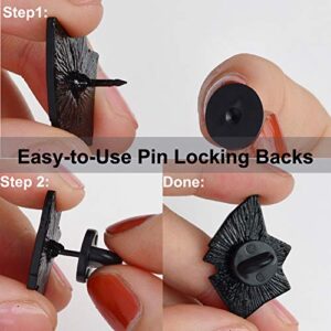 Rubber Pin Backs, 100PCS Lapel Pin Backs, Pin Safety Backs for Brooch Tie Hat Badge Insignia, Black