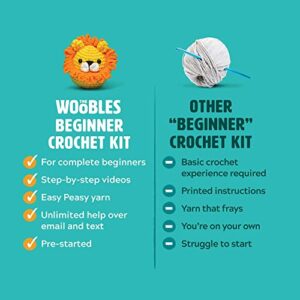 The Woobles Beginners Crochet Kit with Easy Peasy Yarn as seen on Shark Tank - Crochet Kit for Beginners with Step-by-Step Video Tutorials - Fred The Dinosaur