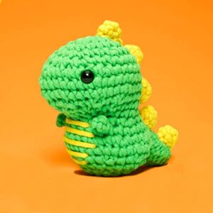 The Woobles Beginners Crochet Kit with Easy Peasy Yarn as seen on Shark Tank - Crochet Kit for Beginners with Step-by-Step Video Tutorials - Fred The Dinosaur