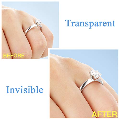 Ring Size Adjuster Invisible Ring Size Adjuster for Loose Rings Ring Adjuster Size Fit Any Rings Ring Guard Reducer, 8 Sizes (16 Pieces)