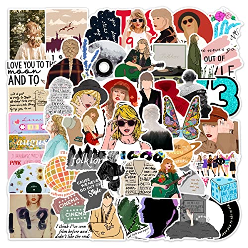 50PCS Swift Taylor Stickers Swift Female Pop Singer Decal Decorate Laptop Garage Door Fridge Guitar Car Scrapbook Skateboard Suitcase Motorcycle Snowboard