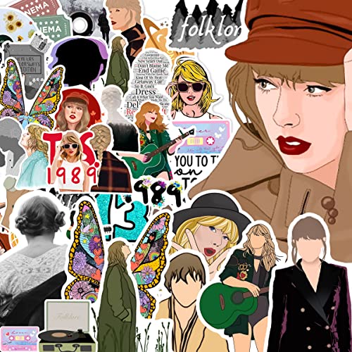 50PCS Swift Taylor Stickers Swift Female Pop Singer Decal Decorate Laptop Garage Door Fridge Guitar Car Scrapbook Skateboard Suitcase Motorcycle Snowboard