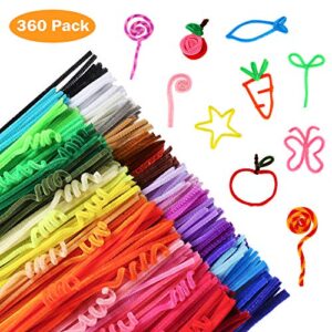 Caydo 360 Pieces Pipe Cleaners 40 Assorted Colored Chenille Stems for Art and Crafts, Children’s Craft Supplies (6 mm x 12 inch)