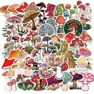 colorful ins style mushroom stickers 50 pack waterproof decals for scrapbooking journaling laptop phone case water bottle home decor (mushroom)