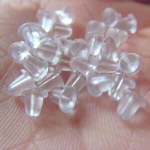 Elfstone 3mm Invisible Plastic Earrings Blank Pins Stud Tiny Head Findings DIY Supplies (200 pieces/100 Pairs)