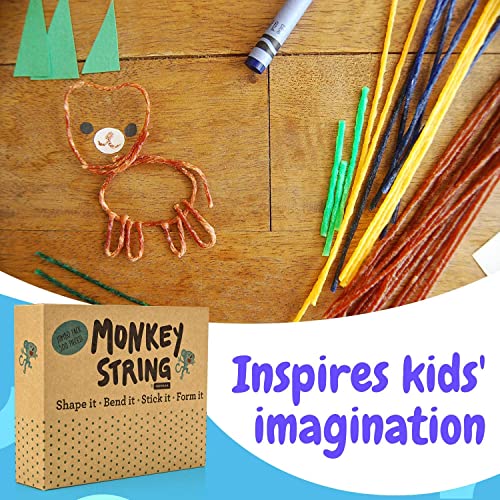 IMPRESA 500 Piece Pack of Original Monkey String (Jumbo Pack) - Bendable, Sticky Wax Yarn Stix, 6 inch Wax Sticks in Bulk - Great Toys for Home and Travel, 13 Colors Products