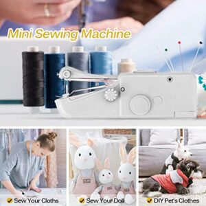 Black Handheld Sewing Machine, Mini Portable Electric Sewing Machine for Adult, Easy to Use and Fast Stitch Suitable for Clothes,Fabrics, DIY Home Travel