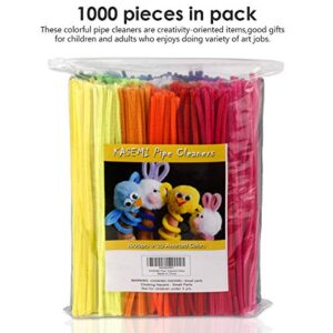 KASEMI Pipe Cleaners,1000 pcs and 20 Assorted Colors 12 inch Chenille Stems for DIY Art Creative Crafts Decorations