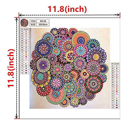 Hibah Diamond Painting DIY 5D Special Shape Rhinestone, Mandala Flower, Partial Diamond Crystal Diamond Painting Set