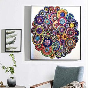 Hibah Diamond Painting DIY 5D Special Shape Rhinestone, Mandala Flower, Partial Diamond Crystal Diamond Painting Set