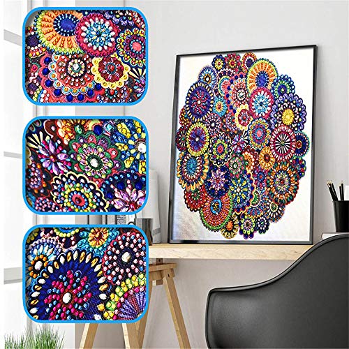 Hibah Diamond Painting DIY 5D Special Shape Rhinestone, Mandala Flower, Partial Diamond Crystal Diamond Painting Set