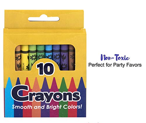 Trail maker 12 Pack Crayons - Wholesale Bright Wax Coloring Crayons in Bulk, 10 Per Box, 12 Box Bundle Art Set