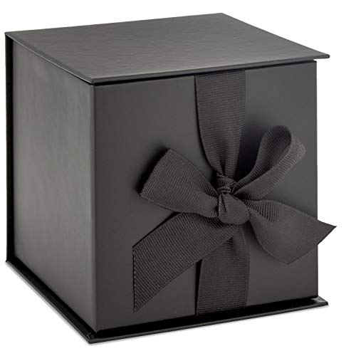 Hallmark Black Ribbon and Paper Fill Small Gift Box with Lid