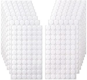 self adhesive dots, 1056pcs(528 pairs) 0.59” diameter white sticky dots, hook & loop dots with strong adhesive, sticky back coins tapes 15mm for classroom, office, home