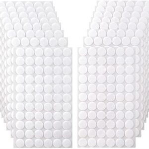 Self Adhesive Dots, 1056pcs(528 Pairs) 0.59” Diameter White Sticky dots, Hook & Loop dots with Strong Adhesive, Sticky Back Coins Tapes 15mm for Classroom, Office, Home