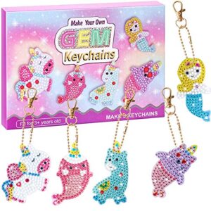 nardoll arts and crafts for kids ages 8-12 – create your own gem keychains double side by number – 5d diamond painting kits creativity for girls boys toddler teens ages 3-5 4-6 6-8 10-12