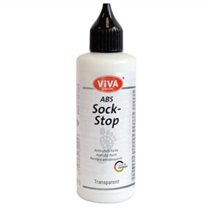 viva decor sock stop non slip transparent liquid 2,77 fl oz,abs anti skid fabric – liquid anti-slip for socks – made in germany