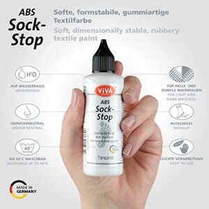 Viva Decor Sock Stop Non Slip Transparent Liquid 2,77 fl oz,ABS Anti Skid Fabric - Liquid Anti-Slip for Socks - Made in Germany