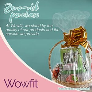 Wowfit Cello Bags,10 CT 16x24 inches Clear Cellophane Bags Perfect for Gift, Presents, Wine Bottles, Bridal/Baby Showers and More (Flat, No Gusset, 16x24 inches, NOT Include Ribbon)