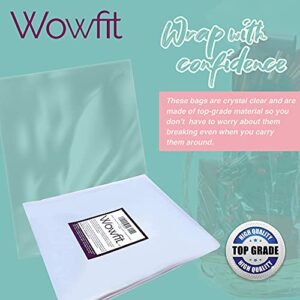 Wowfit Cello Bags,10 CT 16x24 inches Clear Cellophane Bags Perfect for Gift, Presents, Wine Bottles, Bridal/Baby Showers and More (Flat, No Gusset, 16x24 inches, NOT Include Ribbon)