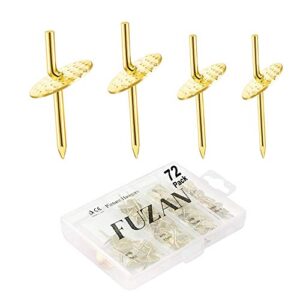 72 pcs picture hangers with 10-60lbs, assorted one step picture hangers, iron alloy nail hooks, professional plaster picture hanging kit on wooden/drywall hanging hardware for clock,mirror,jewelry