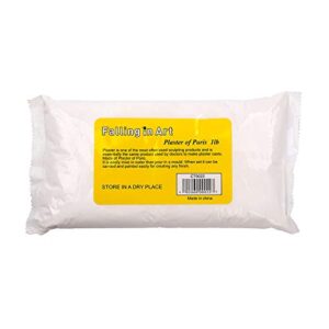 falling in art 1lb plaster of paris powder – plaster hand mold casting kit powder, gypsum cement, pottery & ceramic plaster powder for crafts, sculpture, diorama and home decor