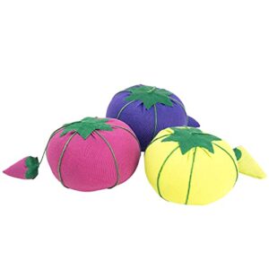 Dritz Sew 101 Tomato Strawberry Emery, 2-3/4", 1 Count, Assorted Colors Pin Cushion, Lime, Pink, Purple