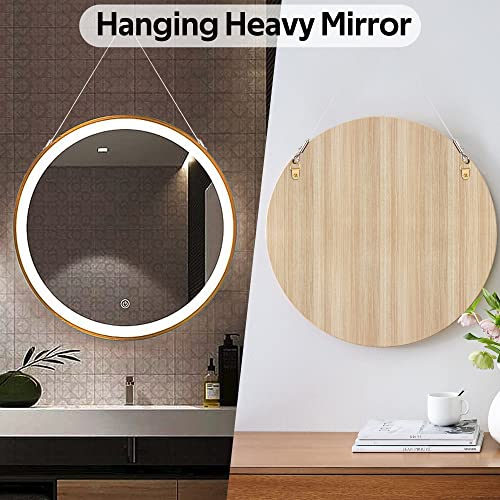 SIDENUO Adjustable Picture Hanging Wire 2PCS Mirror Frame Kit 2m x1.5mm Heavy Duty Stainless Steel Wire Rope for Mirror Hanging Hardware, Light Lamp, Billboards,Basket Flowerpot Hold Up to 20kg