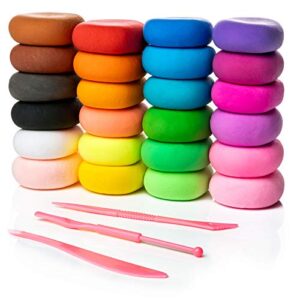 Artsity Air Dry Clay, 24 Color Modeling Set with 3 Sculpting Tools, Magic Foam Clay for Kids and Adults, Gift for Boys and Girls