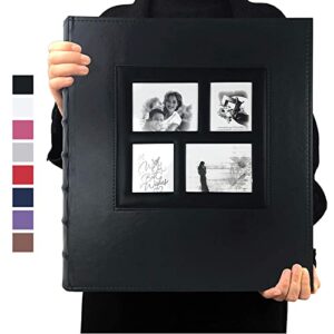 recutms photo album 4×6 600 photos black pages large capacity leather cover wedding family photo albums holds 600 horizontal and vertical photos (black)