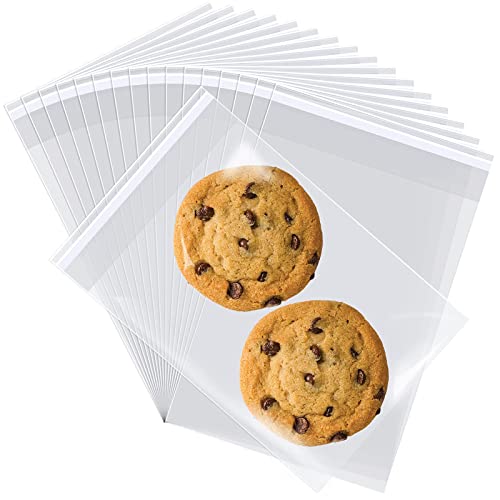 300 Pcs Cellophane Bags, 4x6" 2.8 Mils Cookie Bags for Packaging, Small Cellophane Bags Self Adhesive, Cello Bags Small Clear Plastic Bags for Candy, Bread, Dessert, Party Favors, Bakery