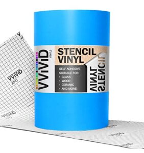 vvivid blue stencil vinyl masking film with anti-bleed technology (25ft x 12in)