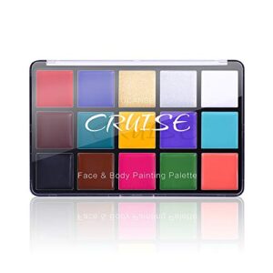 UCANBE Face Body Paint Oil, Professional 15 Colors FX Makeup Palette- Non Toxic Hypoallergenic Safe Facepaint for Halloween, Cosplay Costumes, Parties and Festivals