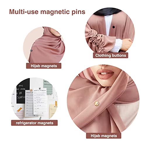 PeacePray 8 Pairs Premium Strong Hijab Magnetic Pins, No-Snag Multi-Use Hijab Magnets, Professional Pinless Magnetic Hijab Pins, Shiny and Matte Style Pack