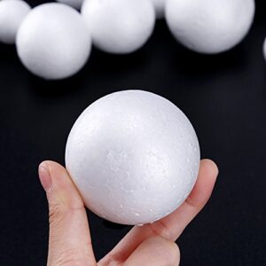 Pllieay 20 Pieces 5 Sizes White Foam Balls Polystyrene Craft Balls Art Decoration Foam Balls for Art, Craft, Household, School Projects and Party Decoration