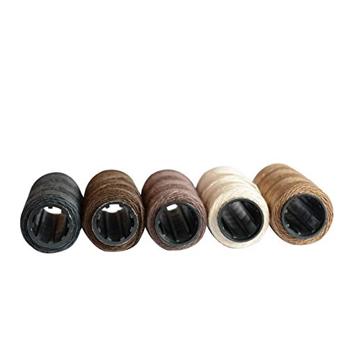 5 Rolls Sewing Threads Using for Hand Sewing Hair Extensions Making Wigs DIY (Black, Brown, Dark Brown, Beige, Khaki)