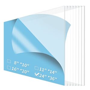 art3d 5-pack of 24×36″ pet/plexiglass sheets, transparent clear flexible plastic sheet panels for craft, picture frames, sign blank, diy display project