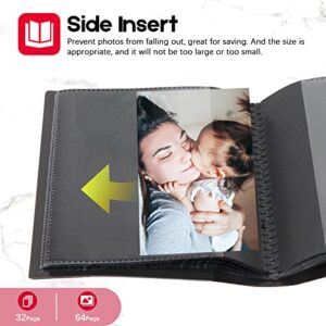 Small Photo Album 4x6 Photos Black Inner Page with Strong Elastic Band, Each Small Album Holds 64 Photos, 4x6 Mini Book Photo Pictures Album Birthday Christmas Photo Albums Wedding Anniversary (Black)