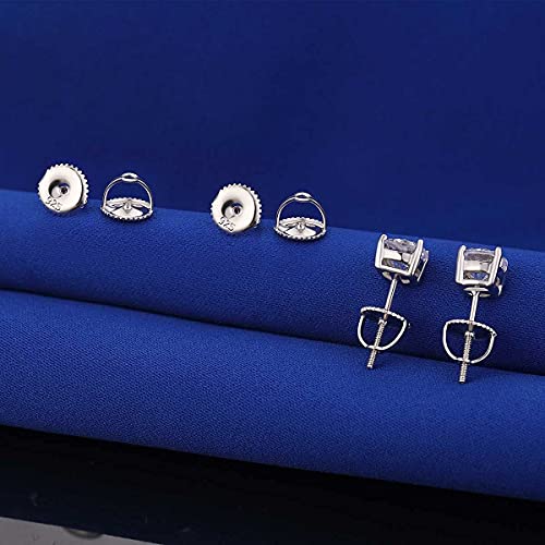 2 Pairs14k Gold Plated Screw Earring Backs 925 Sterling Silver Screw On Earring Backs for Studs,Hypoallergenic Screw Backs for Earrings Fit Threaded Post 0.032''