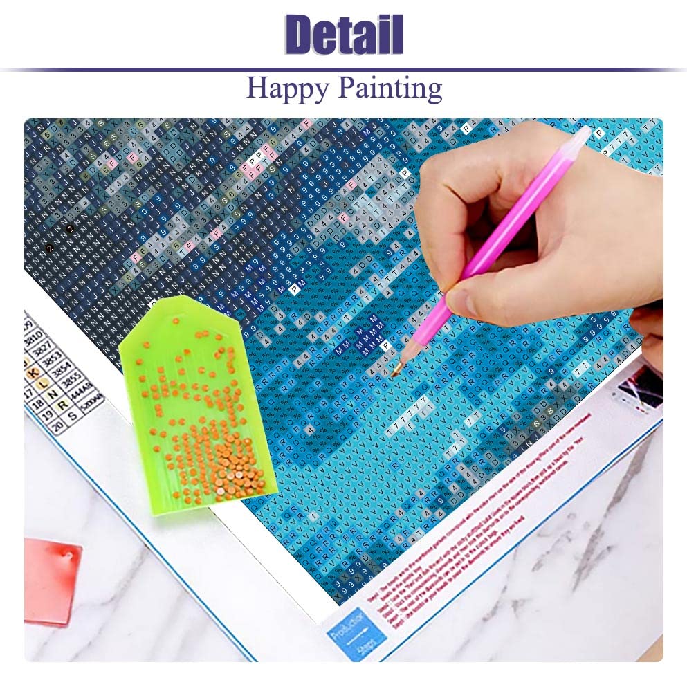 pchmcu 5D Lake Diamond Painting , Diamond Painting Moon Kits for Adults，DIY Full Drill Crystal Rhinestone Arts and Crafts, Gem Art Paints with Diamond Home Wall Decor 27.5 X 15.7inch