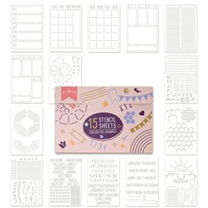 easy to use stencil set for dotted journals – time saving planner accessories/supplies kit makes creating layouts easy – incl. bullet point checklists, daily/weekly/monthly calendars