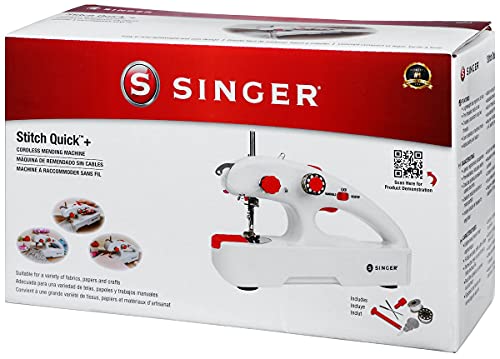 SINGER Stitch Quick + (Two Thread) Hand Held Mending Machine, White