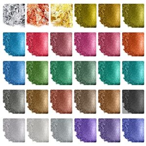 Mica Powder - 30 Pearlescent Epoxy Resin Color Pigments Set- Natural Cosmetic Grade Pigment for Soap Dye, Lip Gloss, Nail Polish, Makeup, Epoxy Resin, Candle Making, Bath Bombs, Slime, 5g/0.18oz