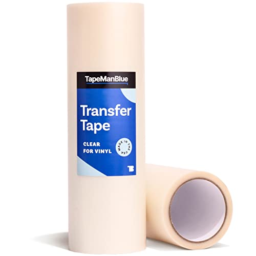 12" x 100' Roll of Clear Vinyl Transfer Tape for Craft Die Cutters. Premium-Grade, High Tack Application Tape for Vinyl Letters, Stickers, and Graphics